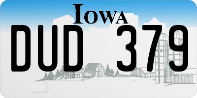 IA license plate DUD379