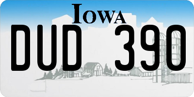 IA license plate DUD390