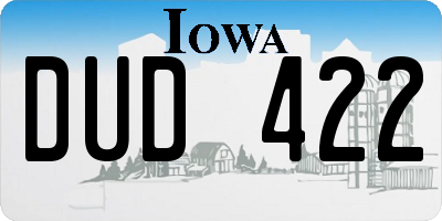 IA license plate DUD422