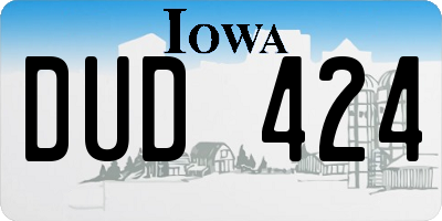 IA license plate DUD424