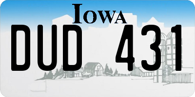 IA license plate DUD431
