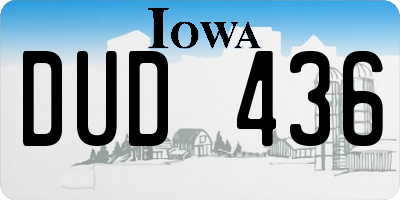 IA license plate DUD436