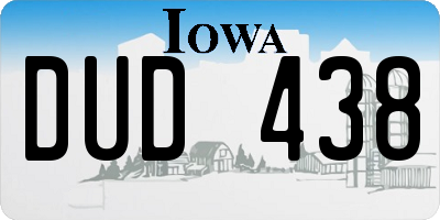 IA license plate DUD438