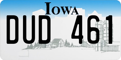 IA license plate DUD461