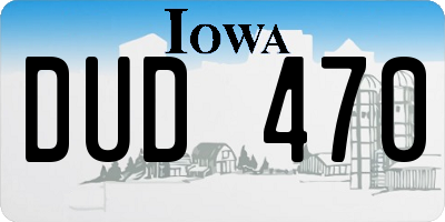 IA license plate DUD470