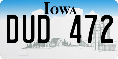 IA license plate DUD472