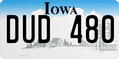 IA license plate DUD480