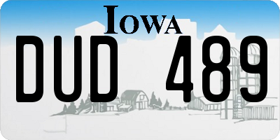 IA license plate DUD489