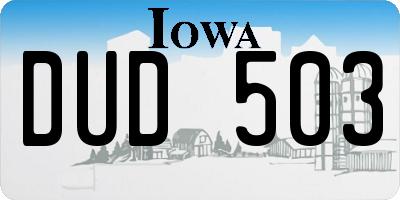 IA license plate DUD503