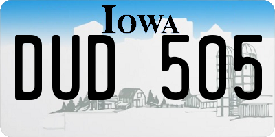 IA license plate DUD505