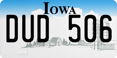 IA license plate DUD506