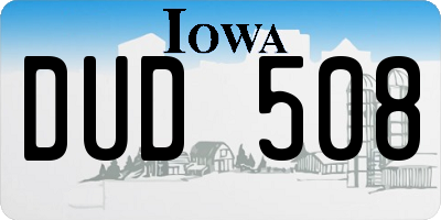 IA license plate DUD508