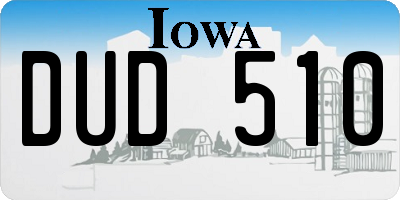 IA license plate DUD510