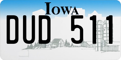 IA license plate DUD511