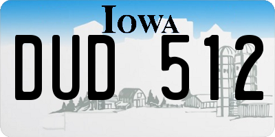 IA license plate DUD512