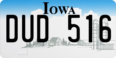 IA license plate DUD516