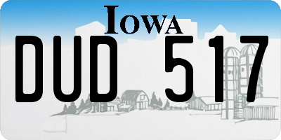 IA license plate DUD517