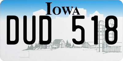 IA license plate DUD518