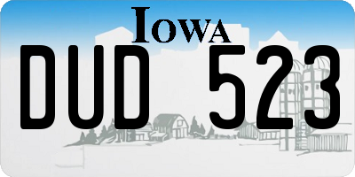 IA license plate DUD523