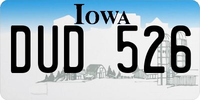 IA license plate DUD526