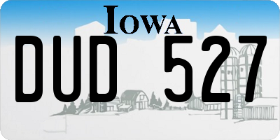 IA license plate DUD527