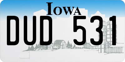 IA license plate DUD531