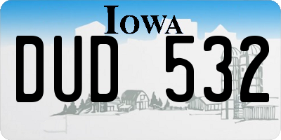 IA license plate DUD532