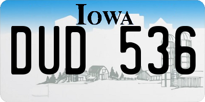 IA license plate DUD536