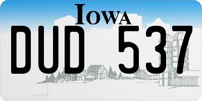 IA license plate DUD537