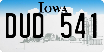 IA license plate DUD541