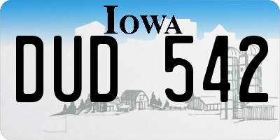 IA license plate DUD542