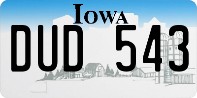 IA license plate DUD543