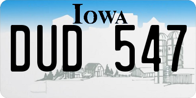IA license plate DUD547