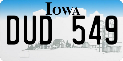 IA license plate DUD549