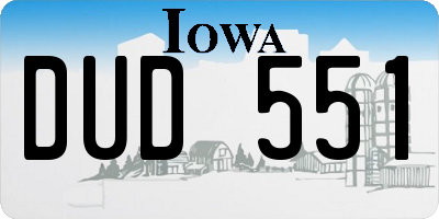 IA license plate DUD551
