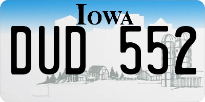 IA license plate DUD552