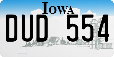 IA license plate DUD554