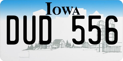 IA license plate DUD556