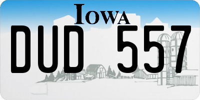 IA license plate DUD557