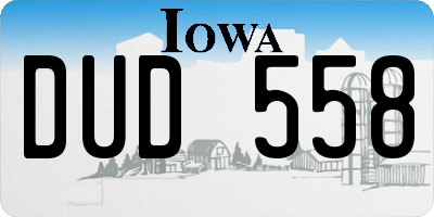 IA license plate DUD558