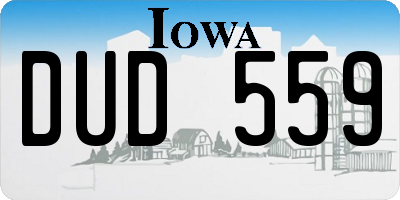 IA license plate DUD559