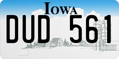 IA license plate DUD561