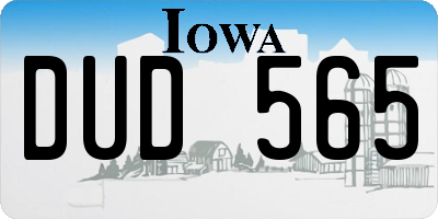 IA license plate DUD565