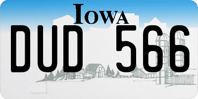 IA license plate DUD566