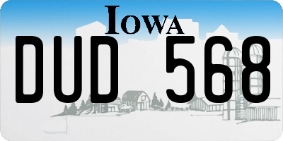 IA license plate DUD568