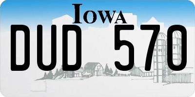 IA license plate DUD570