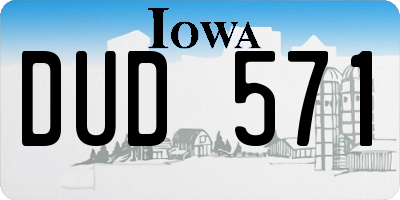 IA license plate DUD571
