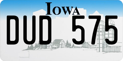 IA license plate DUD575