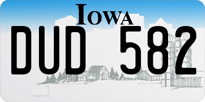 IA license plate DUD582