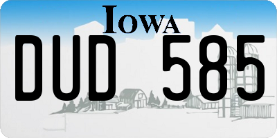 IA license plate DUD585